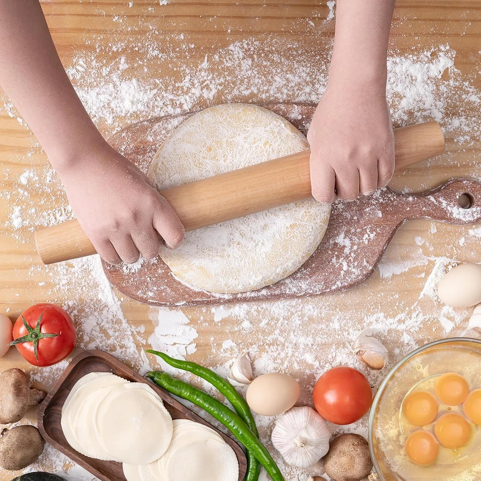 AISOSO French Rolling Pin, 15.75 Inches Wood Rolling Pins for Baking, Extra Long Foto 3 de 4