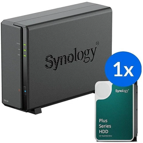Synology DS124 1-Bay NAS 4TB-20TB, WD Red, IronWolf, N300- Desktop NAS Solution