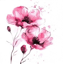  2 Two Paper Lunch Napkins for Decoupage/Mixed Media - Fiori Delicati pink