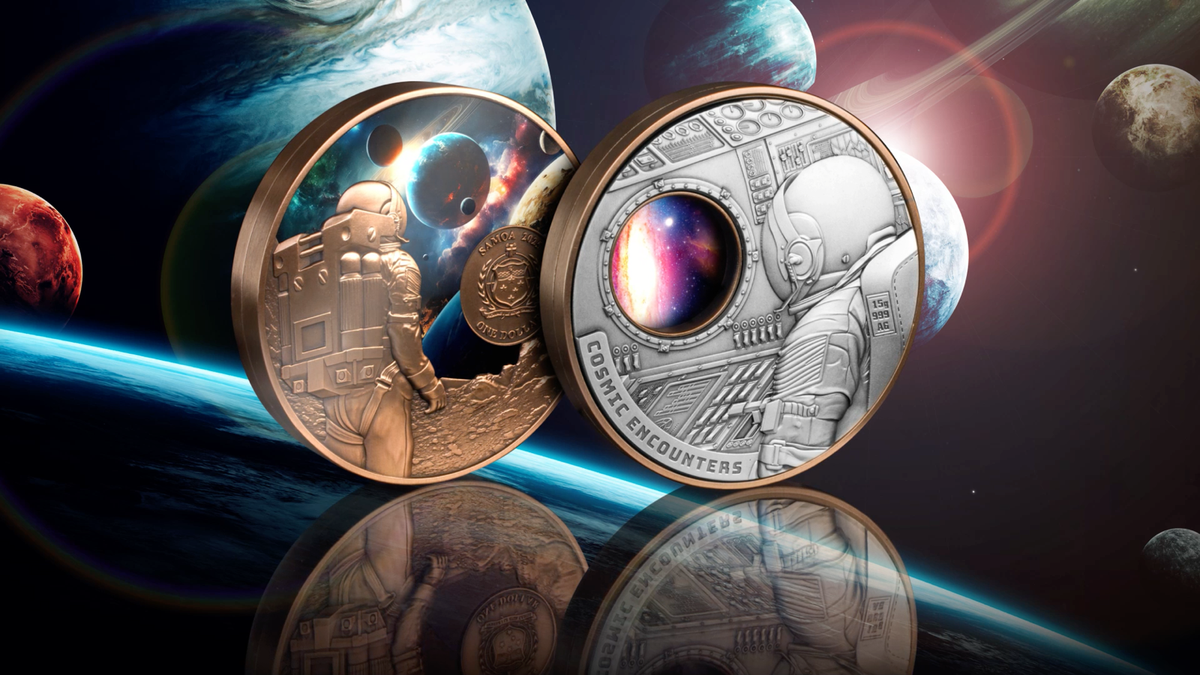 HUGE Samoa 2025 COSMIC ENCOUNTERS $1 ROTATING Silver Copper