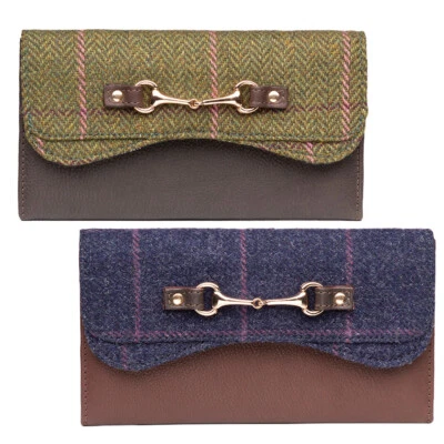 Ladies Tweed Snaffle Purse Womens Long Purses Coin Card Holder Wallet Rydale