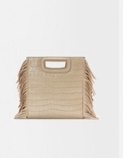 M Bag By Maje, Croc-effect Leather Bag With F...