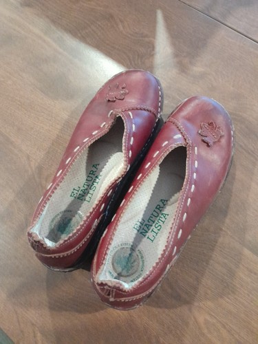 El Natura Lista red leather rubber sole Mary Jane clogs mules size  US 6