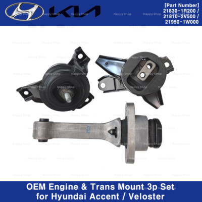 Genuine OEM Engine & Trans Mount 3P Set for Hyundai Accent Veloster