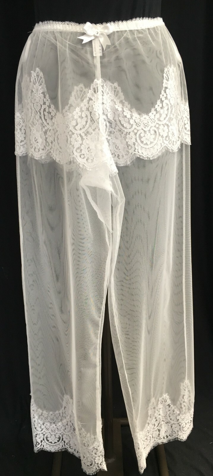 Crop Top and Pants in Black Tulle and Lace and Diamante by Jane