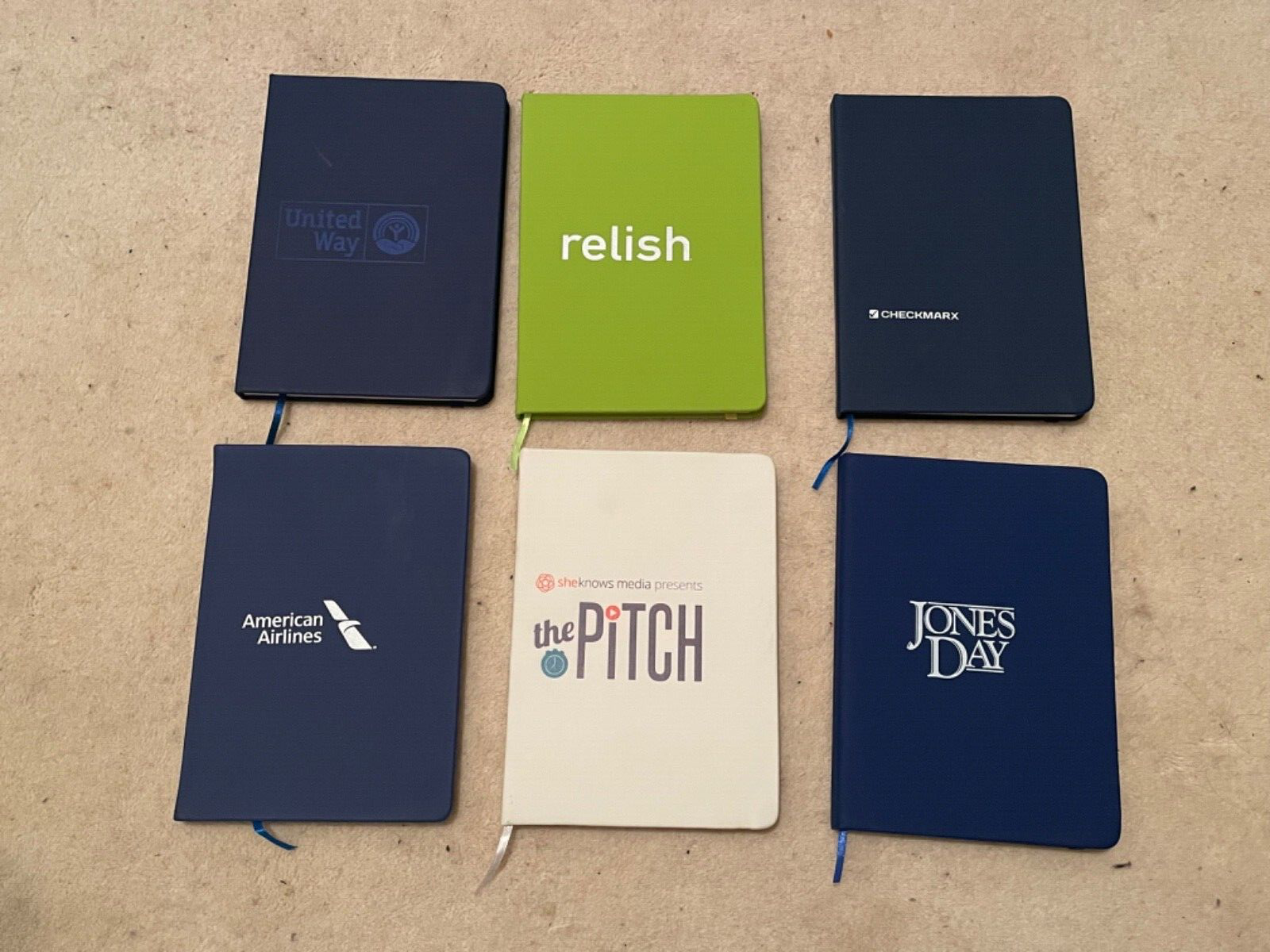 Notebook 6 notebooks Medium Journals elastic band blue green white NEW Hardcover-image