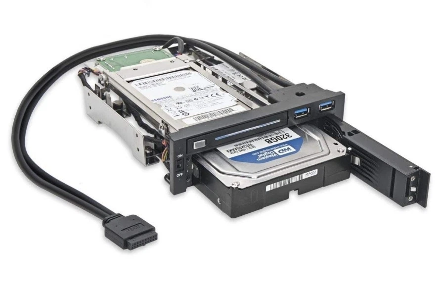 SYBA SY-MRA55006 5,25 pulgadas bahía doble disco duro SATA rack móvil Foto 2 de 4