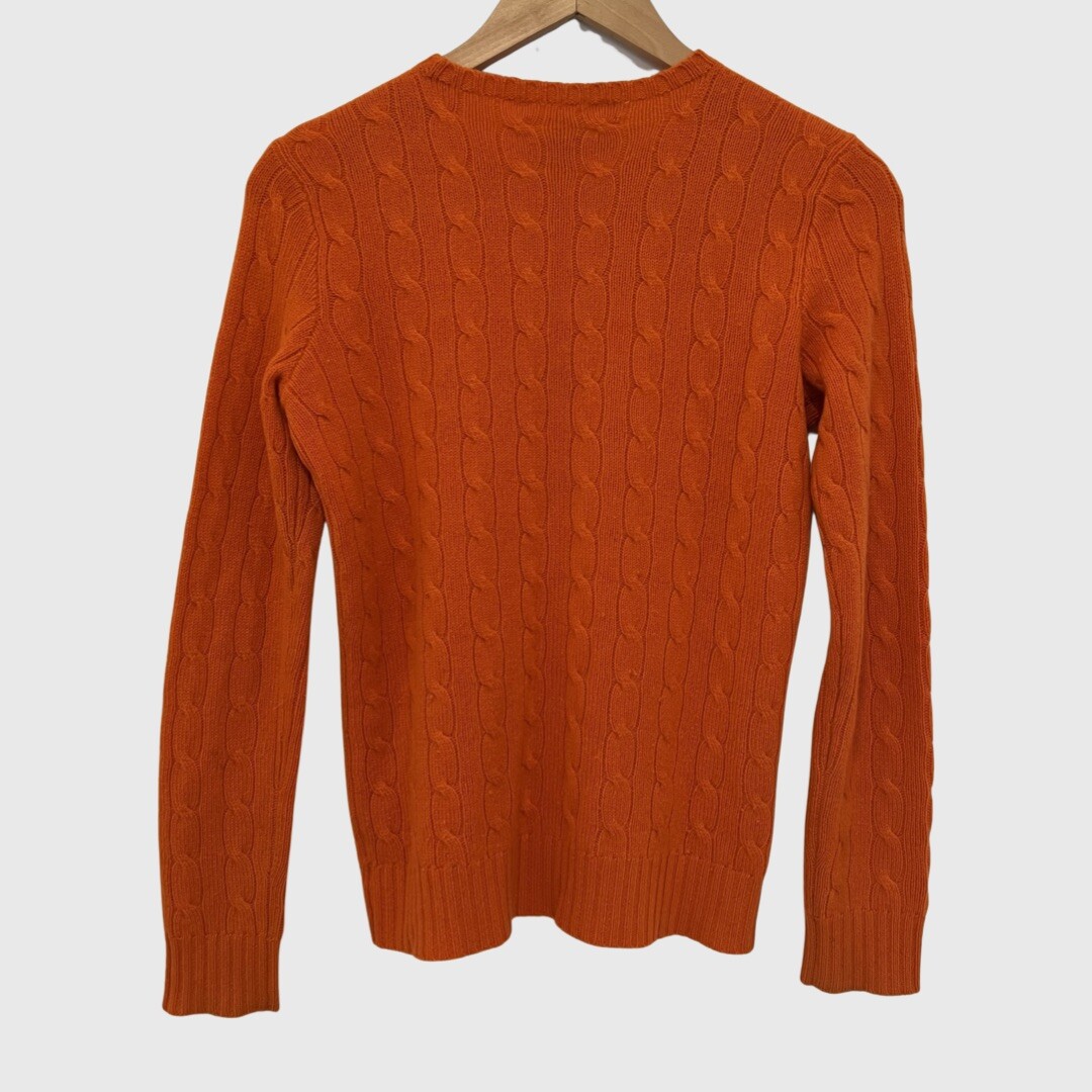 ラルフ・ローレン ローレン Ralph Lauren Black Label Orange Cable-Knit Cashmere Pullover