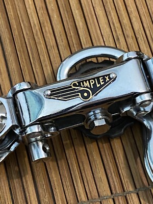 NOS Vintage Simplex Juy 61 Riveted Badge Rear Derailleur and
