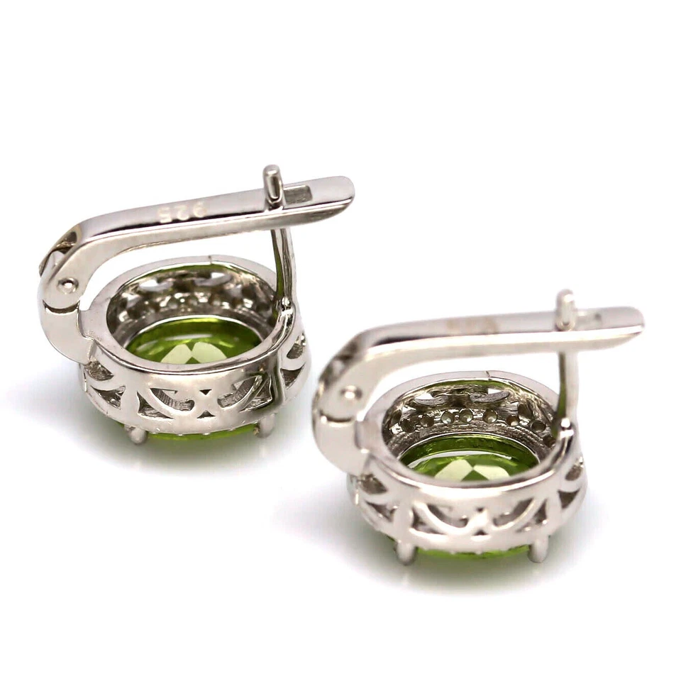 SHOLA Echt Natürlicher Peridot Ohrringe 925 Sterlinsilber E492 - Bild 4 von 4