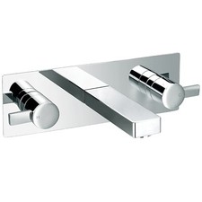 Flova Str8 Diamond Chrome Wall Mounted Two Handle Basin Mixer Tap RRP £240.00