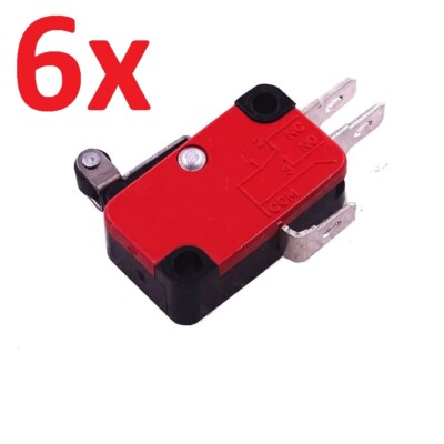 6 pieces  Micro Limit Switch V-155-1C25 with 1/2'' Roller Lever 15A 125/250VAC B1