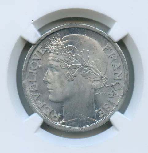 France Ive Republic 2 Francs 1947 B NGC Ms 65+ Top Population NGC