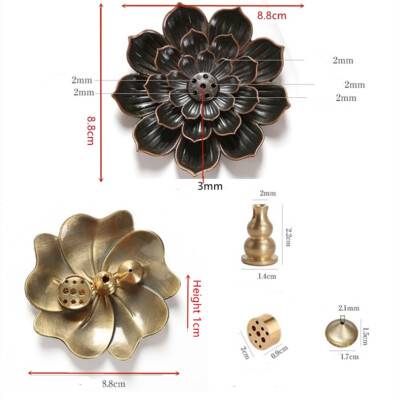 Lotusblüten-Räucherstäbchenhalter Aus Zinklegierung – Mit Deckel, Retro Design Für Yoga & Entspannung