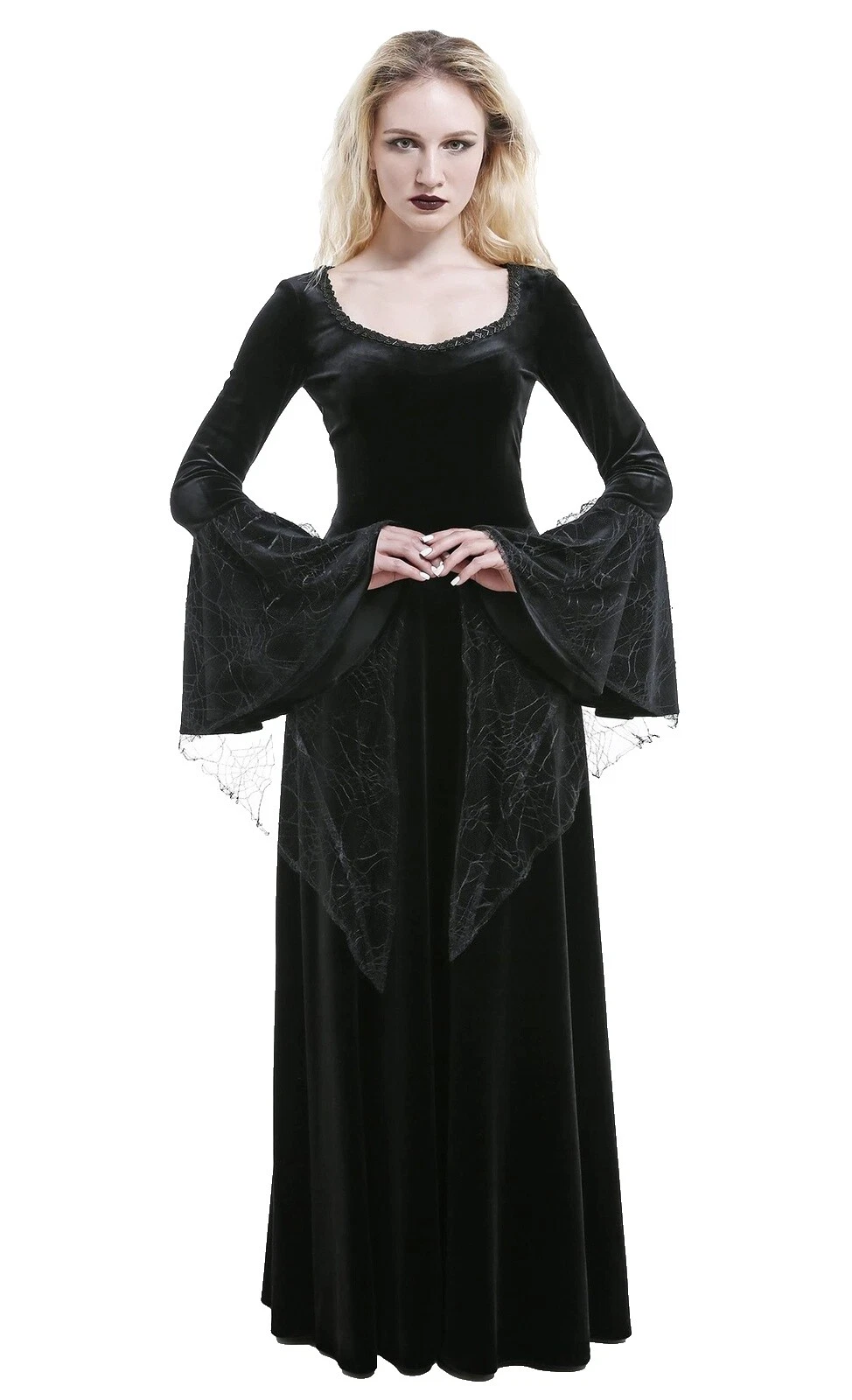 Trajes de vestir de Terciopelo Negro para Mujeres