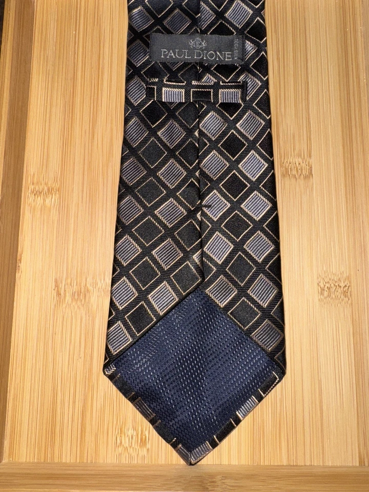 Corbata de seda geométrica Paul Dione - 60L 4,0W Foto 2 de 2