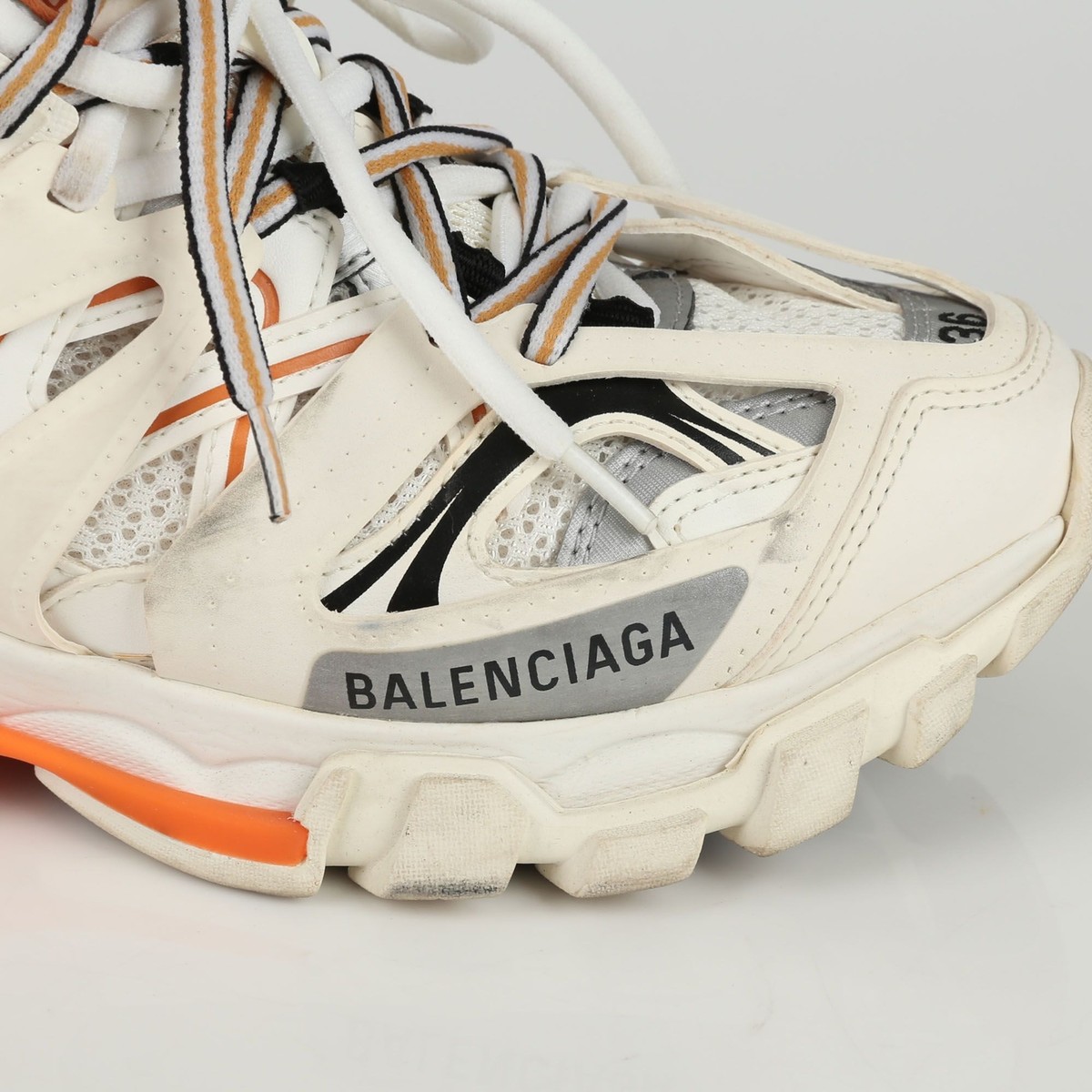 Balenciaga White Orange Track Sneakers 542436 36 64714083 | eBay Balenciaga White Orange Track Sneakers 542436 36 64714083 | eBay