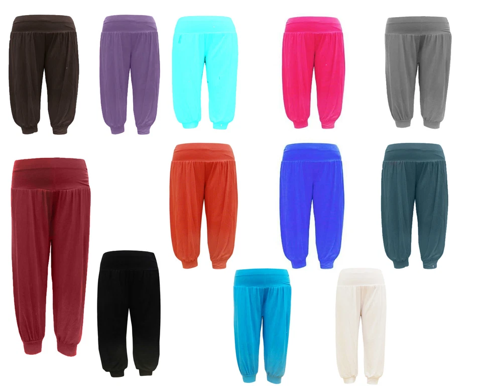 Niñas Niños Baile Largo Largo Larén Liso Harén Pantalones Legging Edad 2-13 Foto 3 de 3