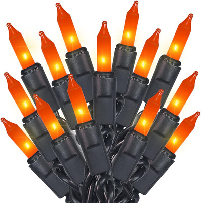 Outdoor Halloween Lights Orange - 35 Count Incandescent Mini Christmas Lights fo