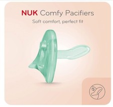 NUK Comfy Orthodontic Pacifiers, 4-PACK Neutral Colors 0-6 Months NEW OPEN PKG.