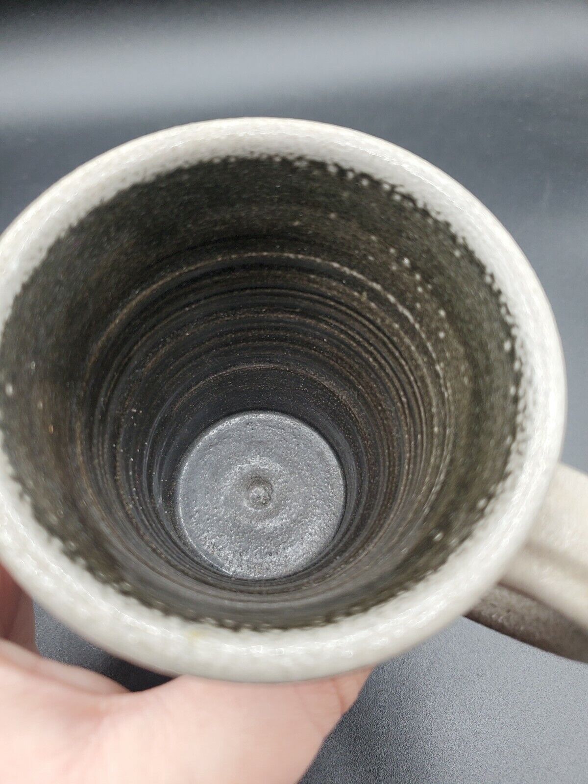 Rowe Studio Art Pottery 2001 Salt Glaze Mug Cup Apple Pumpkin? 