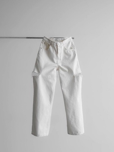 Women’s Wide Leg White Denim Jeans Made In Korea - Picture 2 of 5