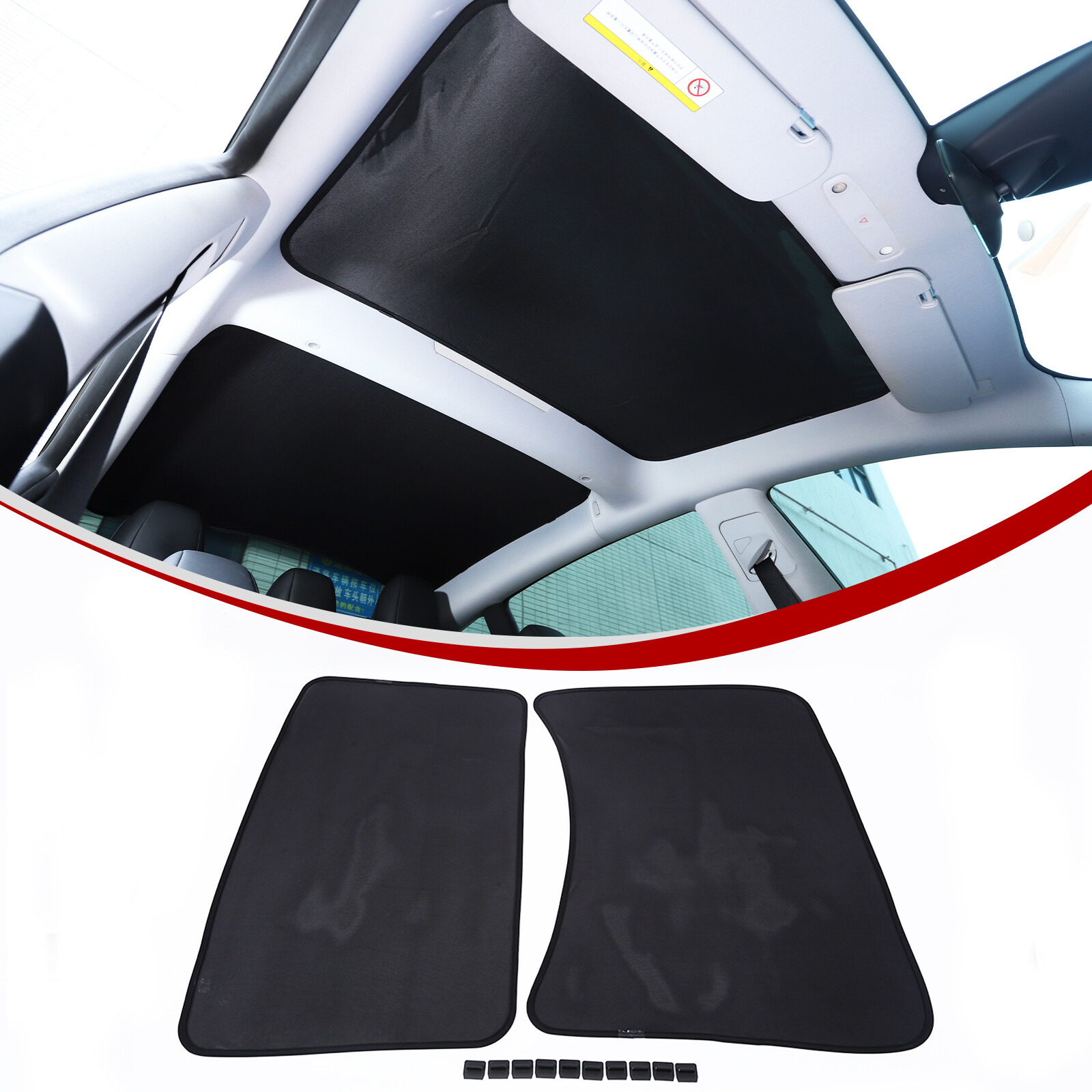 Black Sunroof Window Glass Sunshade Screen Visor Trim For Tesla Model 3 2023+
