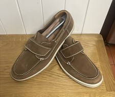 Mens Hotter Brown Suede Slip On Loafers Moccasin Boat Shoes Size UK 11 STD Fit