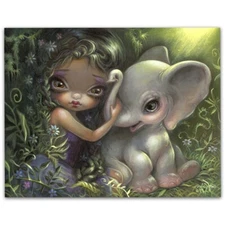 Strangeling Elephant Friend - 11x14 Unframed Art Print Poster - Decor and Gift