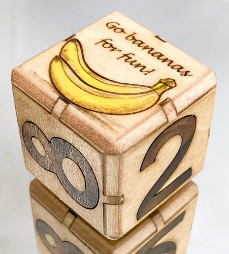 Backgammon doubling cube - Banana - 36mm. Handmade. One of a kind. - Picture 2 of 6