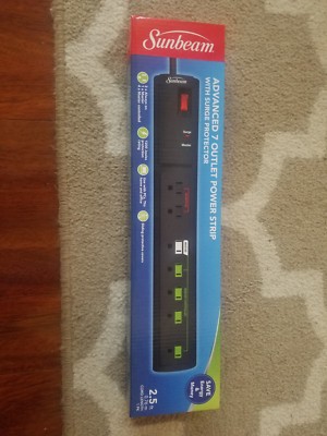 TWO (2) Sunbeam Advanced 7 Outlet Power Strips With Surge Protector -  Brand New