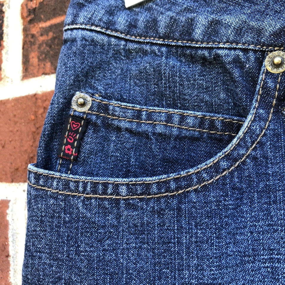 Mudd Juniors Talla 13 Denim Jean Y2k Falda Botón Mosca Foto 3 de 4