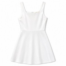 Her Entire Name Says Grace White Mini Dress Women's S Square Neck Bridal Skater