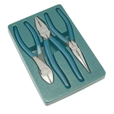 Plier Set Signet S90903 3 piece Side Cutters, Long Nose, Combination In EVA Foam