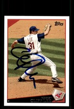 Signed Baseball Card Auto Cliff Lee 2009 Topps #180 Cleveland Indians