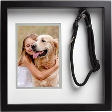 Pet Collar Keepsake Picture Frame Memorial Shadow Box Wall Mountable Display