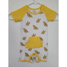 Kyte Baby Yellow Butterfly Short Romper with Pocket size 12-18 months #8