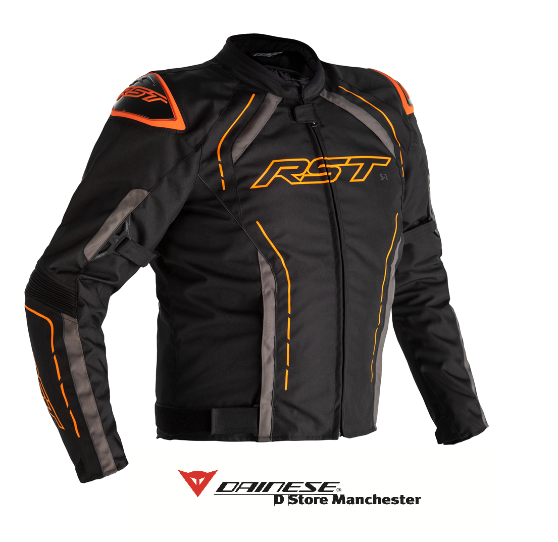 RST S1 Black/Grey/Fluo-Orange Urban Sports Touring Textile Waterproof Motorcy...