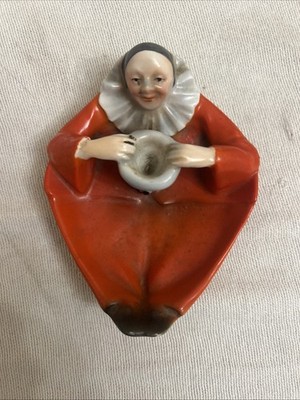 Royal Bayreuth Red Clown Ash Tray Blue Mark Bavaria Good Condition