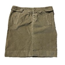 American Eagle Womens Size 4 Tan Corduroy Button Fly Skirt With Pockets