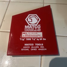 Matco Tools Drill Bit Set Usa Cobalt Steel 13-piece 116- 14 Dmc13. Matco Tools Drill Bit Set Usa Cobalt Steel 13-piece 116- 14 Dmc13.