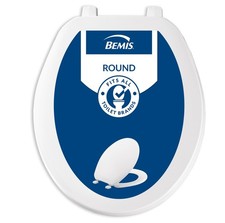 70 Durable Plastic Toilet Seat, Round, White