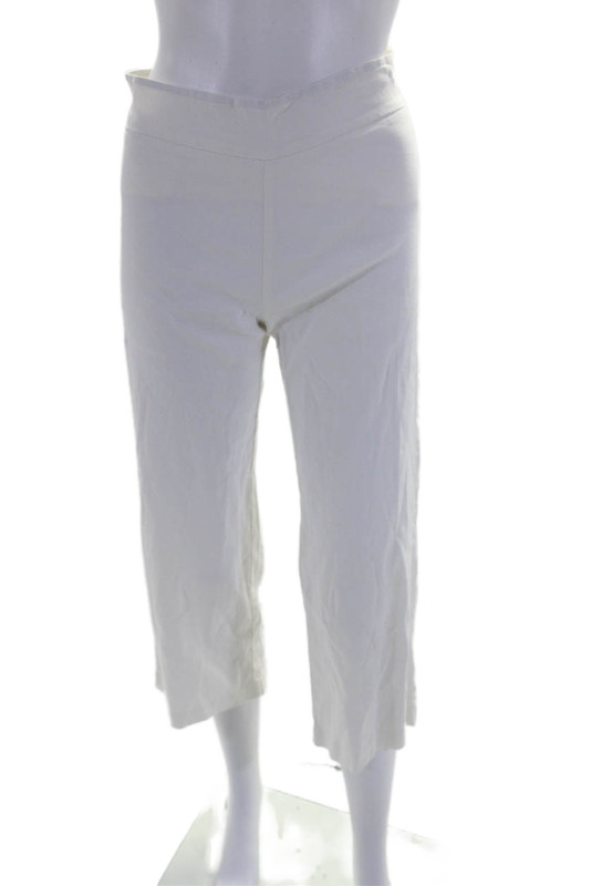 Avenue Montaigne Womens Cotton High Rise Pull On Wide Leg Pants White Size 0