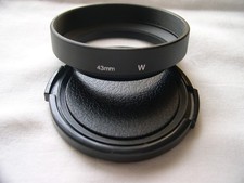 New Metal 43mm Wide Angle Screw-in Lens Hood w/ Cap E43