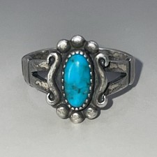 WM Co Wheeler Southwestern Turquoise Sterling Silver Ring Size 4 2.11g