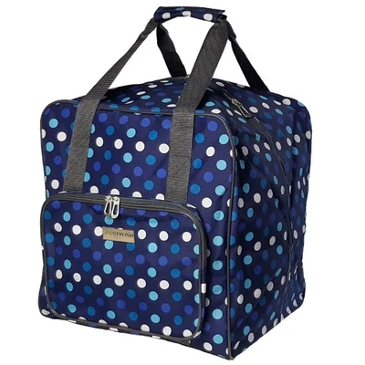 SEWING ONLINE Overlocker Bag Navy Polka 38 x 35.5 x 33 cm, Sew Stylish PT650-NAVY-POLKA