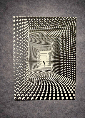 Bild Täuschung Optik Tunnel schwarz-weiß auf Leinwand 30x40 cm Moderne Kunst