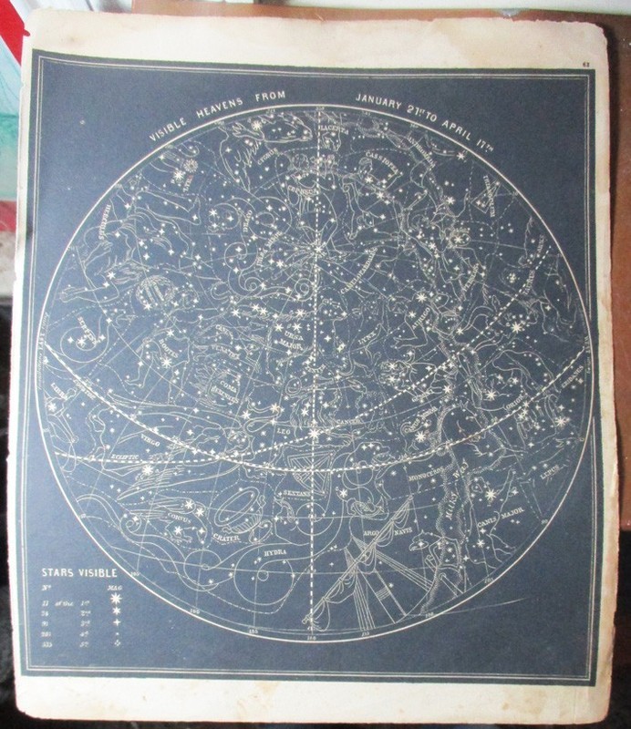 1854 VISIBLE HEAVENS FROM JANUARY 21ST -APRIL 11TH SMITH'S ILLUSTRATED ASTRONOMY