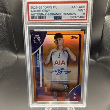 Topps Premier League 2025-26 Orange Rainbow Archie Gray #AC-AGR PSA 9 /25