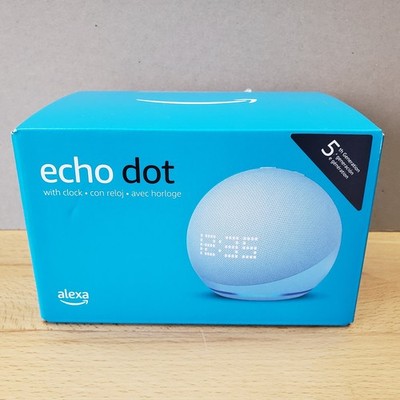 Amazon Alexa Echo Dot Smart Speaker With Clock 5th Generation Cloud Blue NIB